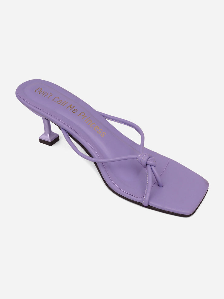 Solid Lilac T-Strap Martini Heels - Virginia