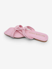 Diana Straps Knot Pink Open Toe Flats