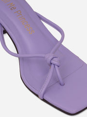 Solid Lilac T-Strap Martini Heels - Virginia