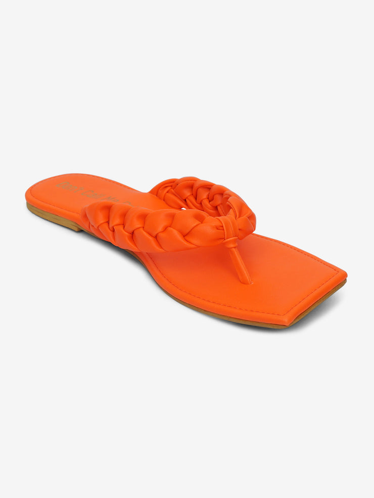 Blair Orange T-strap Flats
